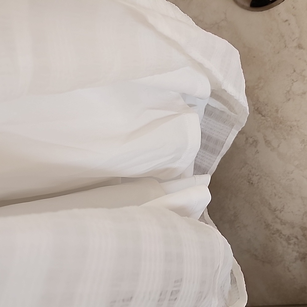 ⛱️ White Textured BEACH Halter-Tie DRESS ⛱️ - Picture 4 of 10